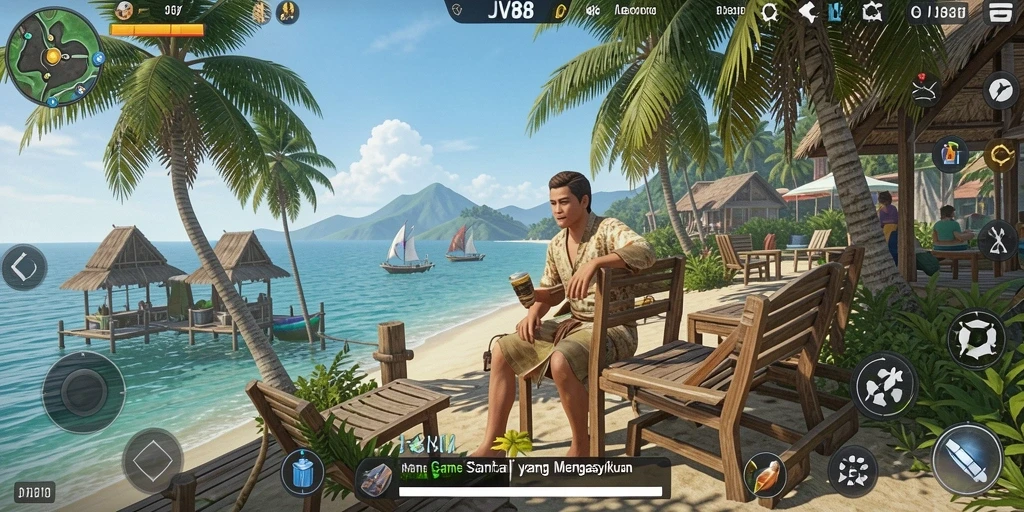Tampilan gameplay menarik dari JV88 yang penuh warna.