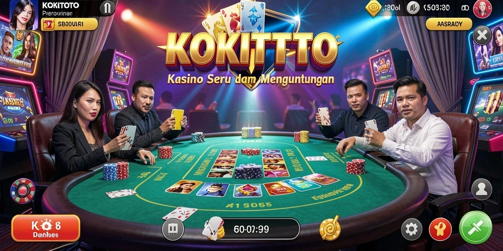 Screenshot gameplay menarik dari KOKITOTO yang menampilkan berbagai permainan Kasino.