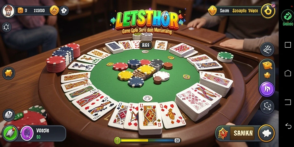Tampilan gameplay LETSTHOR yang menarik dalam permainan Gaple.