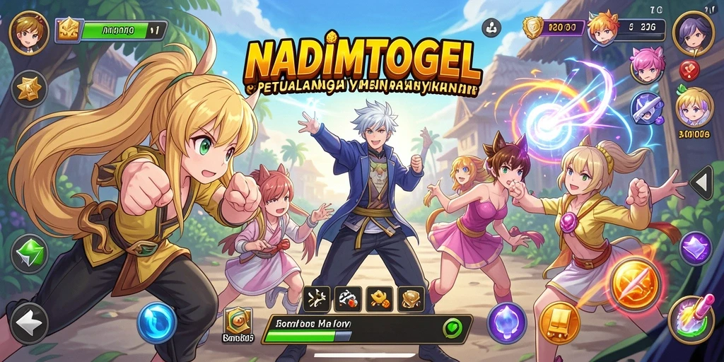 Screenshot NADIMTOGEL menampilkan aksi seru karakter anime dalam pertempuran.