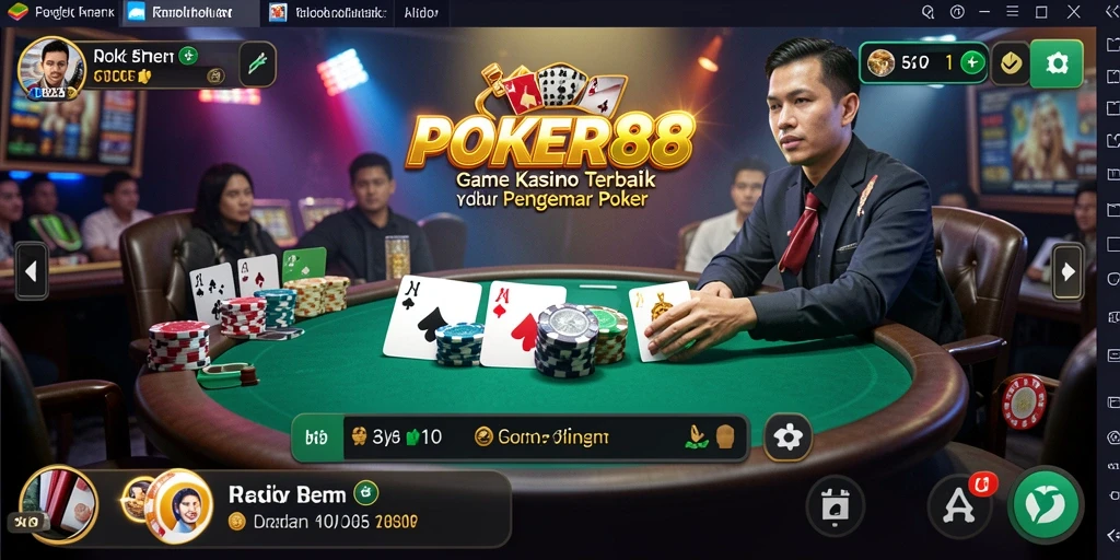 Tampilan gameplay menarik dari POKER88 dengan grafik yang memukau.