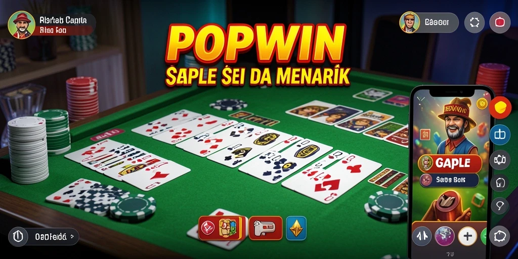 Tampilan utama gameplay Gaple di POPWIN sangat menarik.