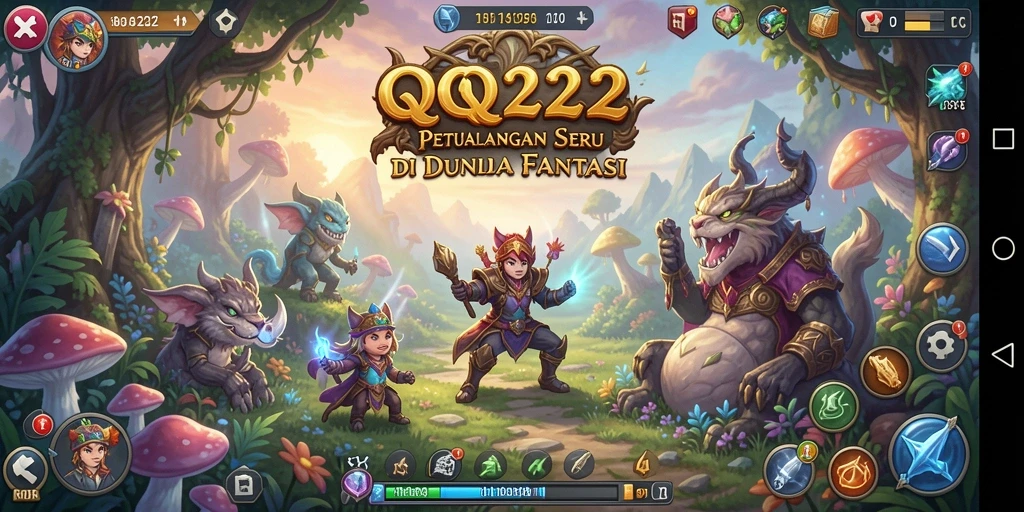 Screenshot menampilkan aksi seru dalam petualangan fantastis di QQ222.
