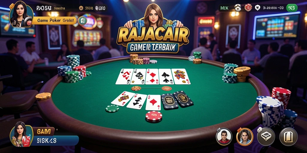 Screenshot utama RAJACAIR menampilkan gameplay Poker yang seru dan menegangkan.