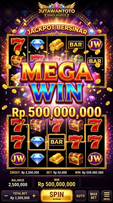 Screenshot tampilan utama aplikasi jutawantoto.